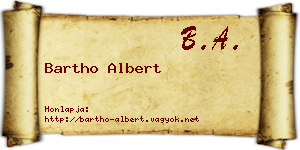 Bartho Albert névjegykártya